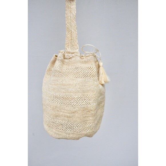 Yute Bucket Bag LARGE Crochet Straw Sisal Jute Market Bag - Natural Fiber Bag - Picture 8 of 10